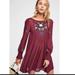 Free People Dresses | Free People Dress Mahave Long Sleeves Dress | Color: Blue/Red | Size: S