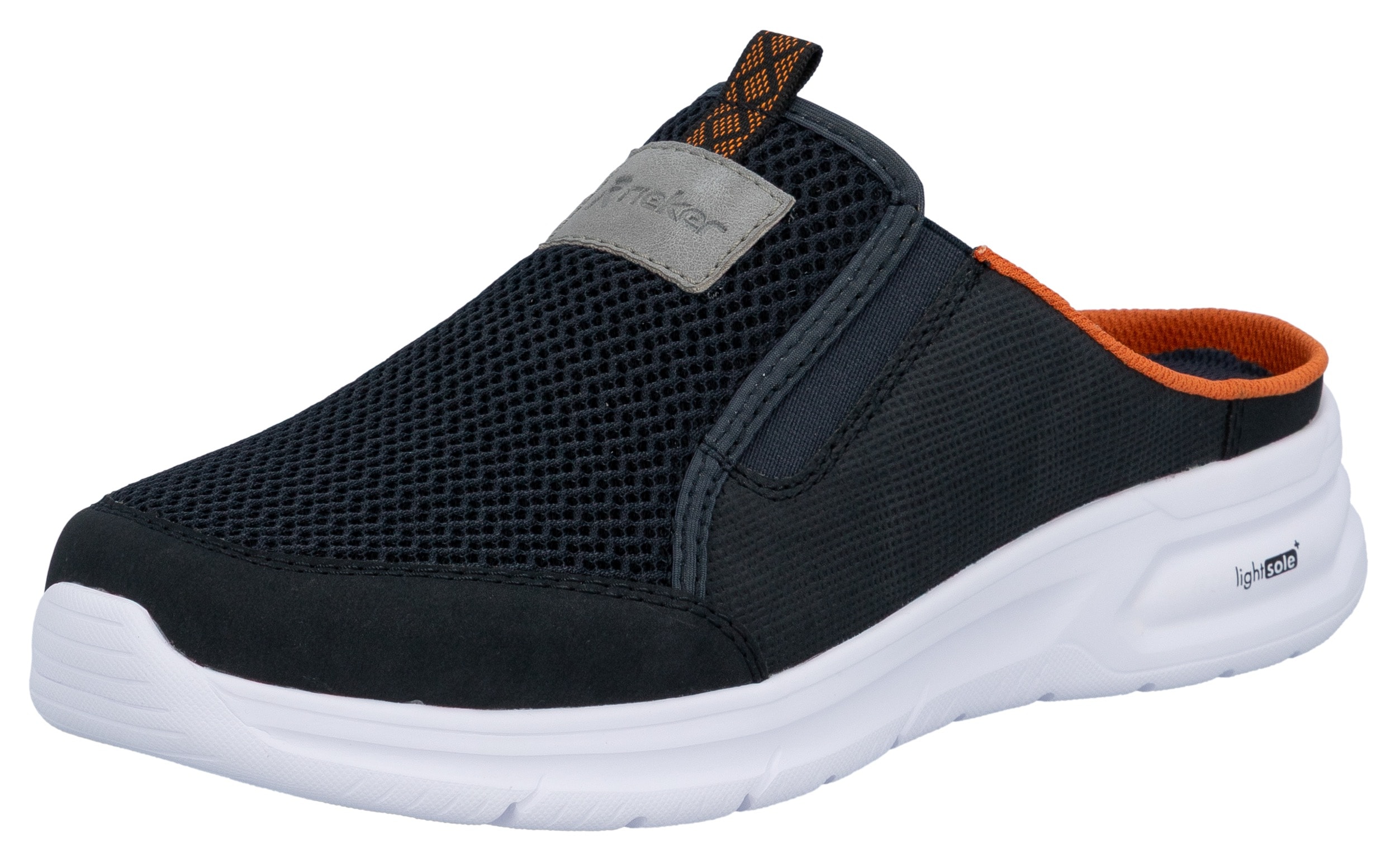 Clog RIEKER, Herren, Gr. 46, blau, Nubuklederimitat, Textil, Schuhe Clog, Sommerschuh, Schlappen, Urlaub, in sportlicher Optik