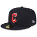 Men's New Era Navy Cleveland Guardians Throwback Authentic Collection 59FIFTY Fitted Hat