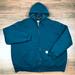 Carhartt Jackets & Coats | Carhartt Men’s Quilted Lining Navy Blue Full Zip Hoodie Sweatshirt Jacket Sz 4xl | Color: Blue | Size: 4xl