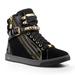 Michael Kors Shoes | Michael Kors Glam Studded Patent Leather High-Top Sneaker | Color: Black/Gold | Size: 8