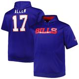 Men's Josh Allen Royal Buffalo Bills Big & Tall Short Sleeve Pullover Hoodie