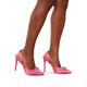 Chi Chi London Damen Pumps mit Schleifen-Detail in Pink Sandale mit Absatz, Rose, 37 EU Weit