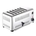 6 Slice Commercial Toaster, 3240W Brushed Stainless Steel Toaster Extra Wide Slots Toaster Removable Crumb Tray for Various Bread Types