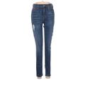 J.Crew Mercantile Jeans - Mid/Reg Rise Skinny Leg Denim: Blue Bottoms - Women's Size 26 - Dark Wash