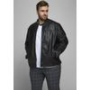 Bikerjacke "ROCKY JACKET", Herren, Gr. XXL (56/58), schwarz, Obermaterial: 88% Polyester, 12% Viskose, JACK & JONES PLUSSIZE, modisch, normal, Jacken, bis Größe 6XL