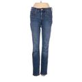 J.Crew Jeans - Mid/Reg Rise Skinny Leg Denim: Blue Bottoms - Women's Size 24 - Dark Wash