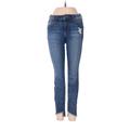 Joe's Jeans Jeans - Mid/Reg Rise Skinny Leg Denim: Blue Bottoms - Women's Size 25 - Distressed Wash