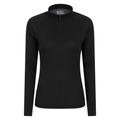 Talus Womens Long Sleeved Zip Neck Top - Black