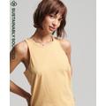 Superdry Women's Organic Cotton Vintage Logo Stripe Vest Yellow / Ochre Marl/Rodeo White Stripe - Size: 10