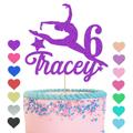 Personalised Gymnast Theme Cake Topper Custom Glitter Happy Birthday Party Decoration Gymnastics Women Sports Lover 13Th 16Th 21st 30Th