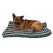 Indoor Outdoor Jamison Faux Gusset Dog Bed, 54" L X 44" W X 4" H, Green Striped, Large