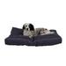 Indoor Outdoor Jamison Faux Gusset Dog Bed, 42" L X 30" W X 4" H, Blue, Medium