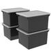 Storex 61528U04C Letter & Legal Portable File Tote with Lid Black - Pack of 4