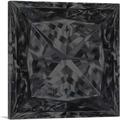 ARTCANVAS Black Princess Cut Diamond Jewel Canvas Art Print - Size: 12 x 12 (0.75 Deep)
