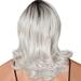 DOPI Headband Wigs Fashion Synthetic Micro-volume Wave Black Silver Gray Women s Wigs Natural Hair