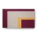 3 x 5 Simply Daisy Bold Blocks Modern & Contemporary Chenille Area Rug Maroon Red