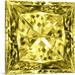 ARTCANVAS Yellow Princess Cut Diamond Jewel Canvas Art Print - Size: 12 x 12 (1.50 Deep)