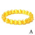 XCSM 8mm Beads Bracelet Natural Stone Bracelet for Men Women Yellow Opal Crystal Gemstone Elastic Bangle Wedding Anniversary Birthday Party Fashion Jewelry X4G6