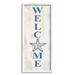 Welcome Starfish Phrase Sign Coastal Graphic Art White Framed Art Print Wall Art