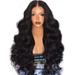 DOPI Outdoor electronic productsBlack Synthetic Wigs Natural Looking Long Wavy Middle Side Parting No-Lace Women Black ONE