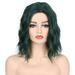 DOPI Human Hair Wigs For Women Black Color Natural Lace Hair Women Fashion Lady Dark Green Small Rolls Wig Curly Hair
