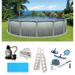 Blue Wave Martinique 15-ft Round 52-in Deep 7-in Top Rail Metal Wall Swimming Pool Package