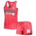 Women's Concepts Sport Scarlet Nebraska Huskers Billboard Tie-Dye Tank and Shorts Sleep Set