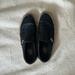 Vans Shoes | Black Leather Slip-On Vans | Color: Black | Size: 8