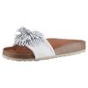 Pantolette VERBENAS "Reina Ecobrush", Damen, Gr. 40, weiß, Nappaleder, modisch, Schuhe, Sommerschuh, Schlappen, Strandschuh für den Sommer