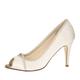 Rainbow Club Brautschuhe Chelsey - Pumps Peep Toe - Ivory Glitzer Satin - Gr 36 EU 3 UK