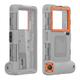 for iPhone 15/14/13/12 Pro Max Plus Diving Case, Universal IP68 15m Waterproof Cover for All Smartphones from 4.7-6.9 inch for Outdoor Surfing Swimming Snorkeling Photo Video w/ Lanyard (Grey/Orange)