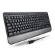 X9 Performance Multimedia USB Ergonomic Keyboard Wired - Take Control of Your Media - Full Size Wired Keyboard with Wrist Rest and 114 Keys - External Wired Computer Keyboard for Laptop and Office PC