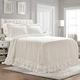 Lush Decor Ella Shabby Chic Ruffle Lace Bedspread White Farmhouse Style Lightweight 3 Piece Set King, Polyester