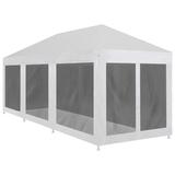 VidaXL Party Tent Outdoor Canopy Tent Gazebo Marquee w/ 4 Mesh Sidewalls Metal/Soft-top in White | 94.49 H x 78.74 W x 78.74 D in | Wayfair 45111