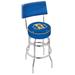 Holland Bar Stool NCAA 30" Swivel Bar Stool Upholstered/Metal in Blue/Gray | 45 H x 18 W in | Wayfair L7C430SDakSt