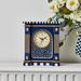 MacKenzie-Childs Royal Check® Mantel Clock Metal in Blue/White/Yellow | 11 H x 10 W x 4 D in | Wayfair 44107-010
