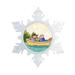 The Holiday Aisle® Personalized Friendly Folks Cartoon Snowflake Rowboat Couple Christmas Holiday Shaped Ornament Plastic in Blue/Green | Wayfair