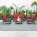 Corrigan Studio® Kliyah 5 Piece Sofa Seating Group w/ Cushions Metal/Rust - Resistant Metal in Red | Outdoor Furniture | Wayfair