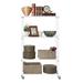 Rebrilliant Ijaz 36" W Steel Adjustable Height Shelving Unit w/ Wheels Wire/Metal/Steel in White | 54 H x 36 W x 14 D in | Wayfair