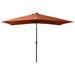 Arlmont & Co. Outdoor Umbrella Parasol w/ Solar LEDs Tilting Patio Sunshade Shelter Metal in Orange/Brown | 97.2 H x 78.7 W x 118.1 D in | Wayfair