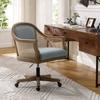 Birch Lane™ Sesena Solid Wood Home Office Task Chair Wood/Upholstered in Gray | 30.75 H x 23.5 W x 23.5 D in | Wayfair