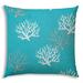 East Urban Home 17" X 17" Aqua & White Corals Blown Seam Coastal Lumbar Indoor Outdoor Pillow /Polyfill blend | 17 H x 17 W x 4 D in | Wayfair