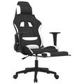 Inbox Zero Gaming Chair Massage Computer Chair w/ Footrest for Office Fabric in White/Black | 50 H x 25.2 W x 23.6 D in | Wayfair