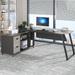 George Oliver Heleri L-Shape Executive Desk Wood/Metal in Black/Brown/Gray | 29.5 H x 70.8 W x 47.2 D in | Wayfair D7050770F4A84E80815AF698AFA6A178