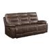 Red Barrel Studio® 90.4" Leather Match Pillow Top Arm Reclining Sofa Leather Match in Brown | 41.5 H x 90.4 W x 37.5 D in | Wayfair