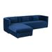 Everly Quinn 111" Velvet Square Arm Reclining Sofa Chaise Velvet in Blue | 29 H x 111 W x 70 D in | Wayfair CFF2C91ED1E245389E07CC7E73DE28DD