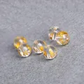 Perle simple mantra à six mots cristal de quartz blanc naturel 4A or bijoux de bricolage