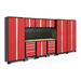 NewAge Products BOLD 3.0 Series Red 10-Piece Cabinet Set with Bamboo Top Backsplash and LED Lights
