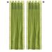 Olive Green Handcrafted Grommet Sheer Sari Curtain Drape Panel-Piece